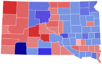 2002 United States Senate election in South Dakota results map by county.svg