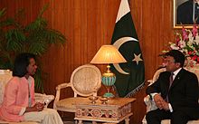Secretary of State Condoleezza Rice with Pakistani President Pervez Musharraf in Islamabad, 2006 2006 06 27 pakistan7 600.jpeg