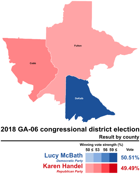 File:2018 GA-06 congressional district election - Results by county.svg