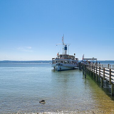 Paddle steamer Herrsching on Bavarian Ammersee