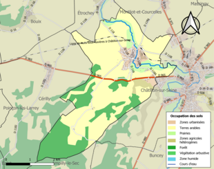 Kolorowa mapa przedstawiająca użytkowanie gruntów.