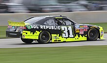 Marks racing at Road America in 2014. 31 Justin Marks pan passenger side NASCAR Nationwide 2014 Gardner Denver 200 at Road America.jpg