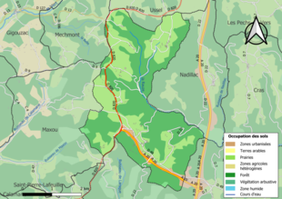 Kleurenkaart met landgebruik.