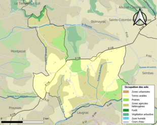 Kolorowa mapa przedstawiająca użytkowanie gruntów.