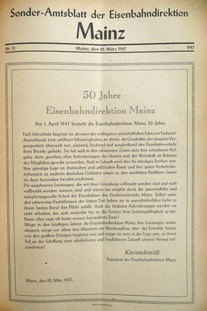 Bundesbahndirektion Mainz: Geschichte, Die Direktion, Wissenswert