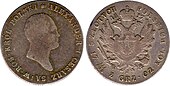 5 zlotych polskich 1817, plaski awers, ogon dwurzedowy.jpg