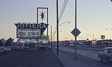 Marquee listing Reynolds' world premiere at the Riviera Hotel, Las Vegas, December 1962
