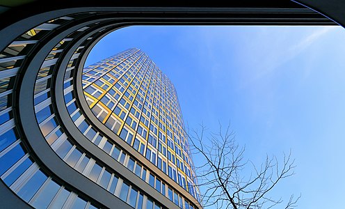 The main office complex of the ADAC in Munich was designed by Sauerbruch Hutton and opened in 2012