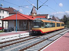 Stadtbahn train of the S31 in Odenheim station AVG-Odenheim.jpg