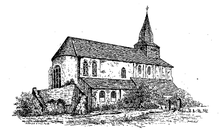 The abbey church before 1860. Abbatiale Saint-Philibert de Grand-Lieu av1860.png