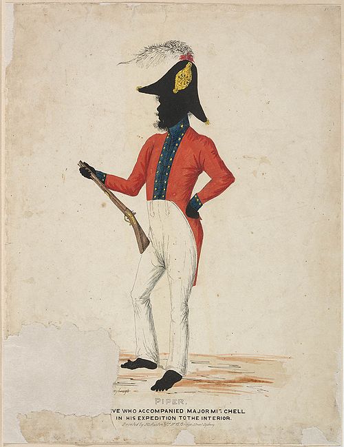 Portrait of John Piper, an Aboriginal tracker who accompanied Major Thomas Mitchell in his expedition across the Great Dividing Range, c.1836