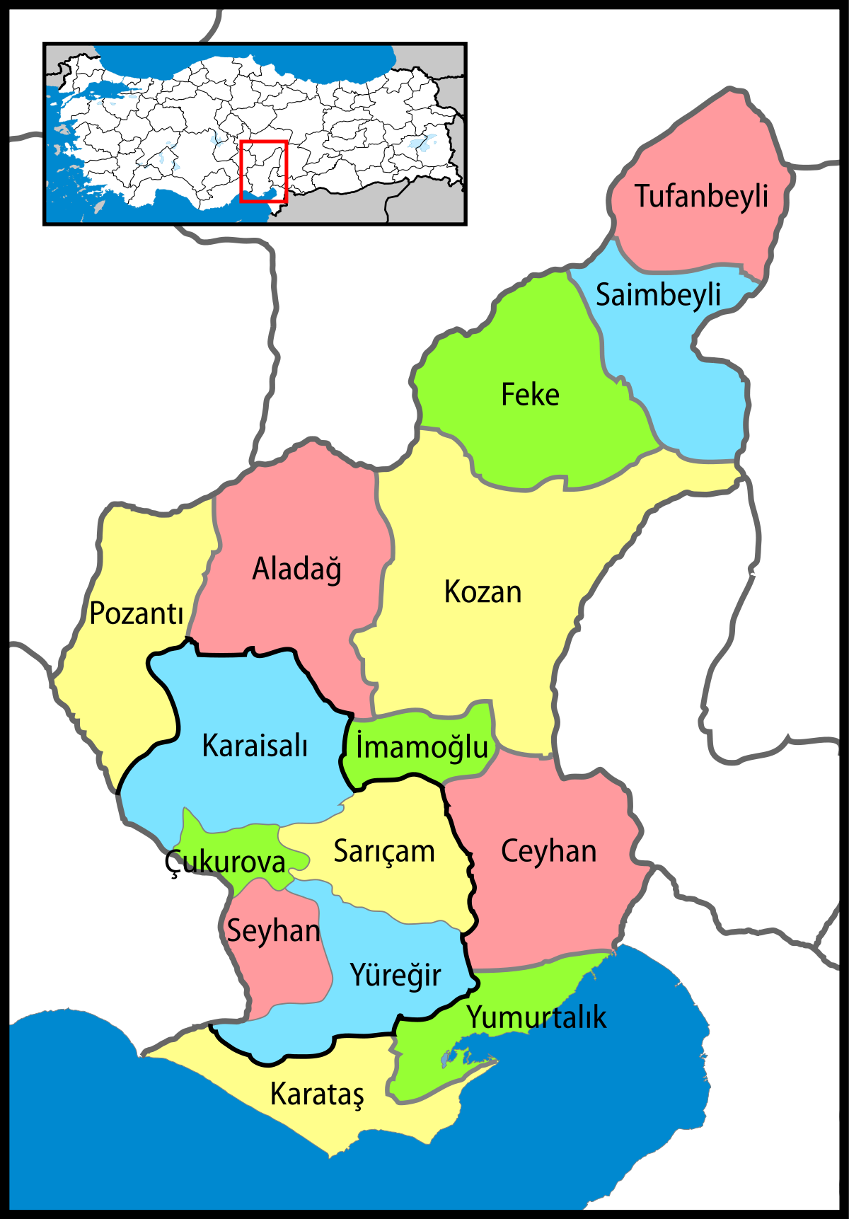 türkei adana karte Adana Provinz Wikipedia türkei adana karte