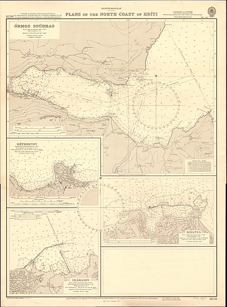 File:Admiralty Chart No 1658 Plans on the North Coast of Kriti, Published 1964.jpg