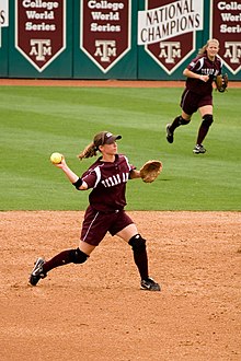 Aggie softball player at the Aggie Softball Complex AggieSoftball.jpg