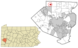 Allegheny County Pennsylvania incorporated and unincorporated areas Bradford Woods highlighted.svg