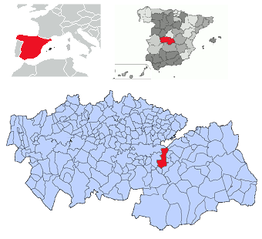 Kaart van Almonacid de Toledo