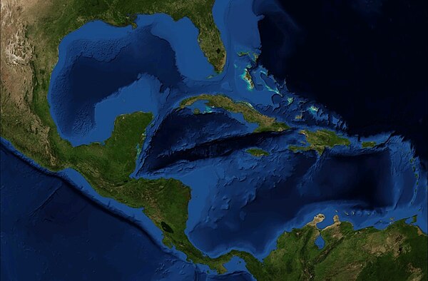 Satellite image of the Caribbean Sea