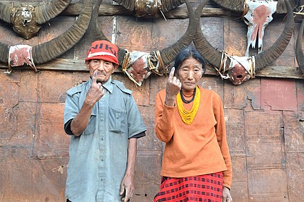 An old couple at a polling booth in Kiphire district, Nagaland