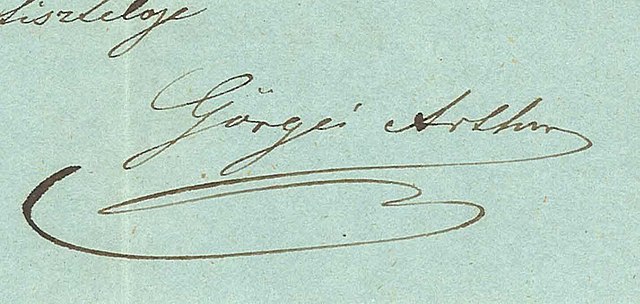 Artúr Görgei's signature