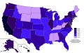 Asian American population percentage by state in 2010.svg