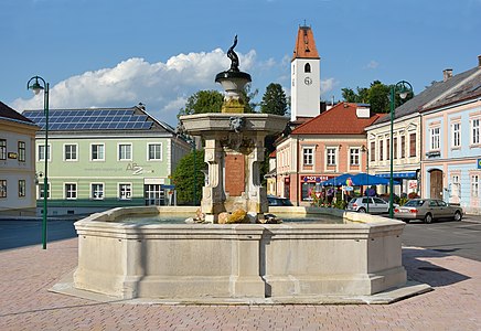 Fountain at Aspang Markt, Lower Austria