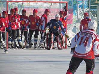 Against Japan at the 2012 Bandy World Championship. Bandy 2012. KYR - JPN.JPG