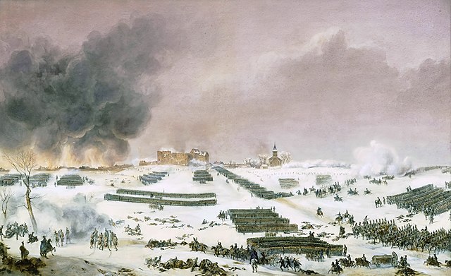 Attack of the cemetery, painted by Jean-Antoine-Siméon Fort