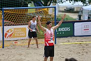 Deutsch: Beachhandball Europameisterschaften 2019 (Beach handball Euro); Tag 2: 3. Juli 2019 – Männer, Vorrunde Gruppe C, Nordmazedonien-Schweiz 0:2 (13:22, 18:19) English: Beach handball Euro; Day 2: 3 July 2019 – Women Preliminary Round Group A – Men Preliminary Round Group C – North Macedonia-Switzerland 0:2 (13:22, 18:19)