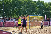 Deutsch: Beachhandball bei den Olympischen Jugendspielen 2018; Tag 7, 13. Oktober 2018; Jungen, Halbfinale – Argentinien-Portugal 1:2 English: Beach handball at the 2018 Summer Youth Olympics at 13 October 2018 – Boys Semifinal – Argentina-Portugal 1:2