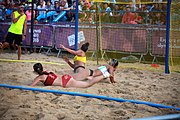 Deutsch: Beachhandball bei den Olympischen Jugendspielen 2018 in Buenos Aires; Tag 7, 13. Oktober 2018; Mädchen, Finale Argentinien-Croatien 2:0 English: Beach handball at the 2018 Summer Youth Olympics in Buenos Aires at 13 October 2018 – Girls Gold Medal Match – Argentina-Croatia 2:0 Español: Handball de playa en los Juegos Olimpicos de la Juventud Buenos Aires 2018 en 13 de octubre de 2018 – Partido por la medalla de oro femenino - Argentina-Croacia 2:0