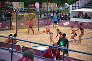 Deutsch: Beachhandball bei den Olympischen Jugendspielen 2018; Tag 5, 10. November 2018; Mädchen, Hauptrunde - Chinese Taipei (Taiwan)-Niederlande 1:2 English: Beach handball at the 2018 Summer Youth Olympics at 11 October 2018 – Girls Main Round – Chinese Taipei (Taiwan)-Netherlands 1:2