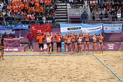 Deutsch: Beachhandball bei den Olympischen Jugendspielen 2018; Tag 5, 10. November 2018; Mädchen, Hauptrunde - Chinese Taipei (Taiwan)-Niederlande 1:2 English: Beach handball at the 2018 Summer Youth Olympics at 11 October 2018 – Girls Main Round – Chinese Taipei (Taiwan)-Netherlands 1:2