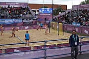 Deutsch: Beachhandball bei den Olympischen Jugendspielen 2018; Tag 5, 10. November 2018; Mädchen, Hauptrunde - Chinese Taipei (Taiwan)-Niederlande 1:2 English: Beach handball at the 2018 Summer Youth Olympics at 11 October 2018 – Girls Main Round – Chinese Taipei (Taiwan)-Netherlands 1:2