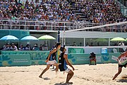 Deutsch: Beachvolleyball bei den Olympischen Jugendspielen 2018; Tag 11, 17. Oktober 2018; Jungen, Spiel um Platz 3 – Argentinien-Ungarn 2:0 (21–15/21–15) English: Beach volleyball at the 2018 Summer Youth Olympics at 17 October 2018 – Bronze Medal Match – Argentina-Hungary 2:0 (21–15/21–15)