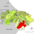 Розташування муніципалітету Беніса у комарці Маріна-Альта