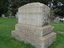 Gravestone of George Mancius Smeades Blauvelt, a descendant of Pieter Blauwveld Blauvelt Grave.JPG