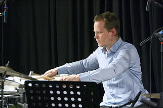 Martin Brandlmayr at a NOW Jazz-concert with Polwechsel at Club W71, Weikersheim Brandlmayr 1.JPG