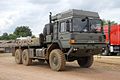 At a Defence Vehicles Dynamics (DVD) show in the UK, a British Army HX58 6x6 in standard configuration