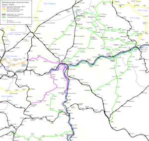 Buurtspoorwegen in het noordelijke gedeelte van de provincie Namen