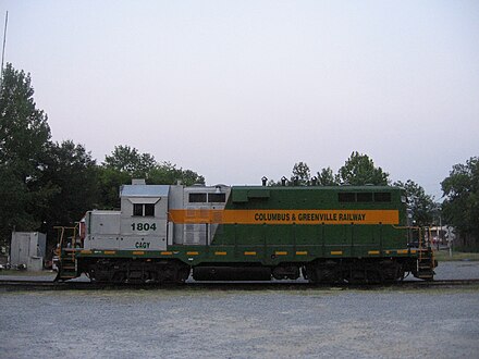 A former IC GP11 now owned by the Columbus and Greenville Railway CAGY 1804.jpg