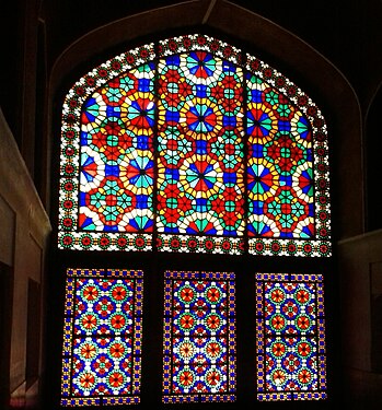 A door in historical garden Dowlat Abad. Yazd. Iran