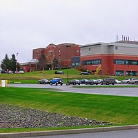 Cape Breton Regional Hospital is situated in the neighbourhood of Mira Road, Cape Breton Regional Municipality CapeBretonRegionalHospital.jpg