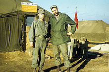 Two officers wearing the M1951 Field Cap-Anyang South Korea, Lt. Green and Captain Ray Captain Claxton Ray Lt. Green.jpg