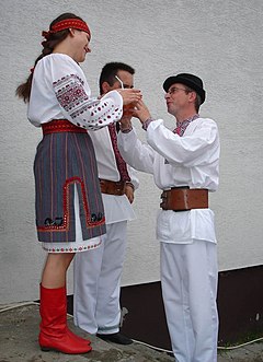 Carpatho-Rusyn sub-groups - Sanok area Lemkos in original goral folk-costumes from Mokre (Poland) ..jpg