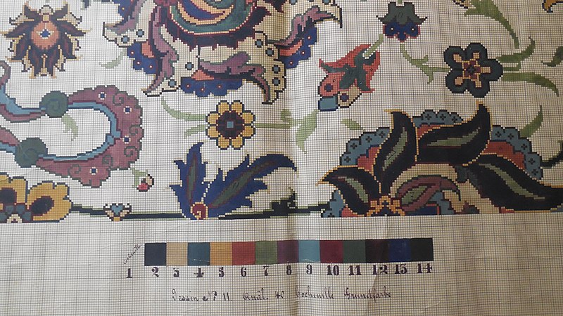 File:Carton de travail 14 couleurs- Société Tapis France Orient, Marseille.jpg