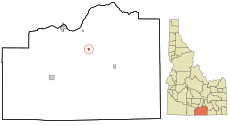 Cassia County Idaho Incorporated and Unincorporated areas Albion Highlighted.svg