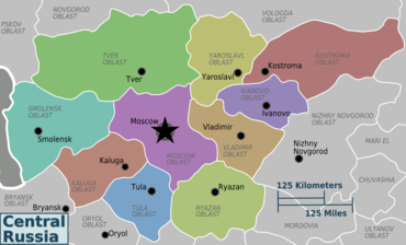 Sentral -Russland -regioner map.png