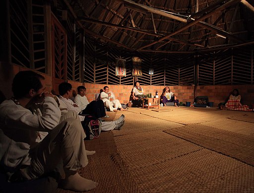 Ceremonia de ayahuasca en la maloka del Centro Takiwasi