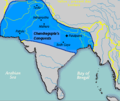 Mauryariket rundt 305 f.Kr., etter konflikten med Seleukos.