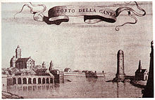 Il Porto della Canea in un'antica stampa d'epoca veneziana.